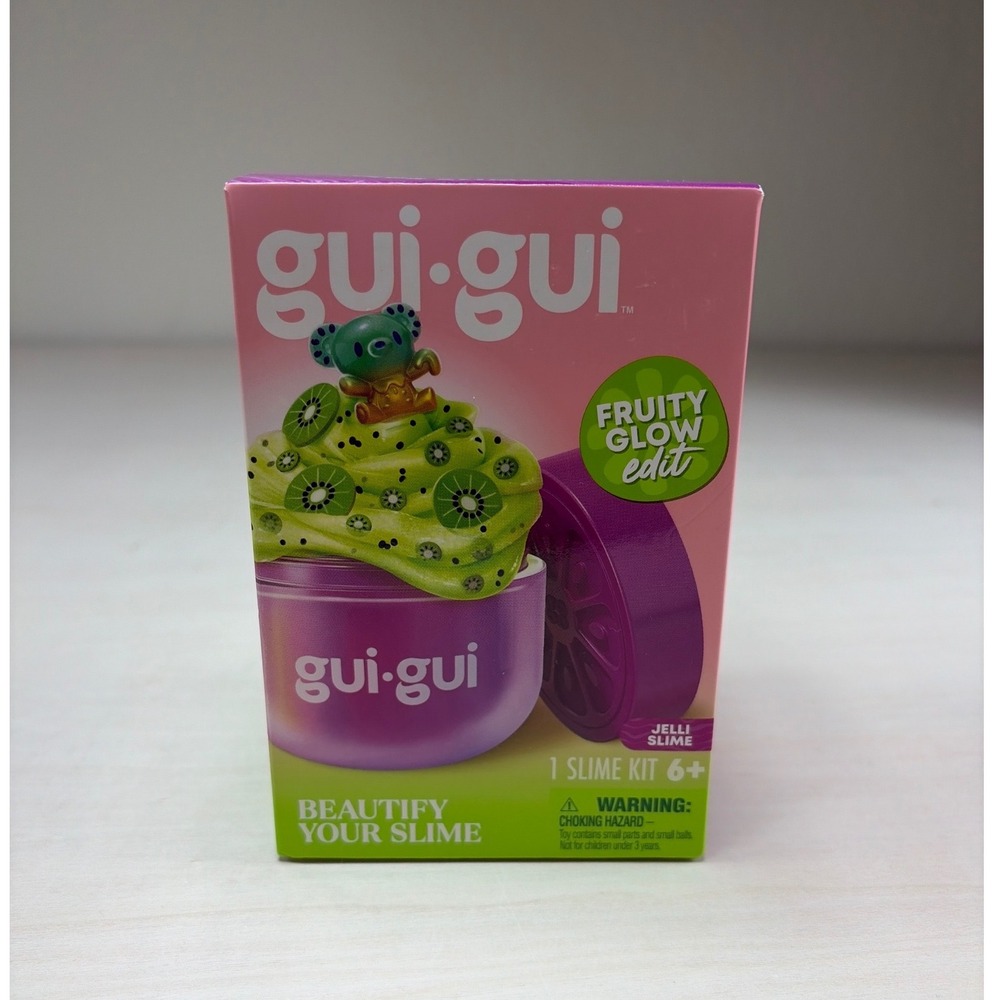Gui Gui Fruity Glow Edit Jelli Slime Kit Kiwi Tropical DIY Slime Set with Charms